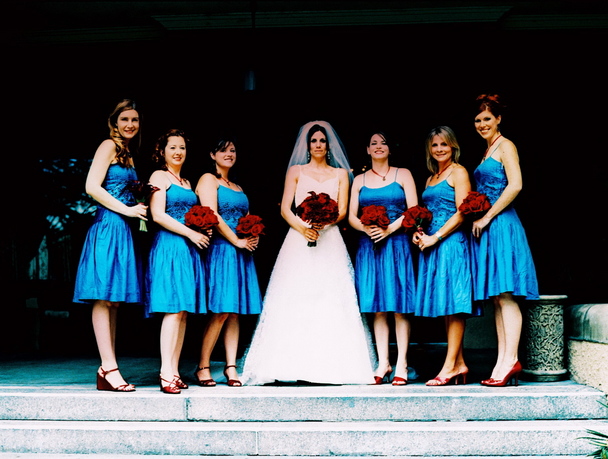 red and turquoise wedding